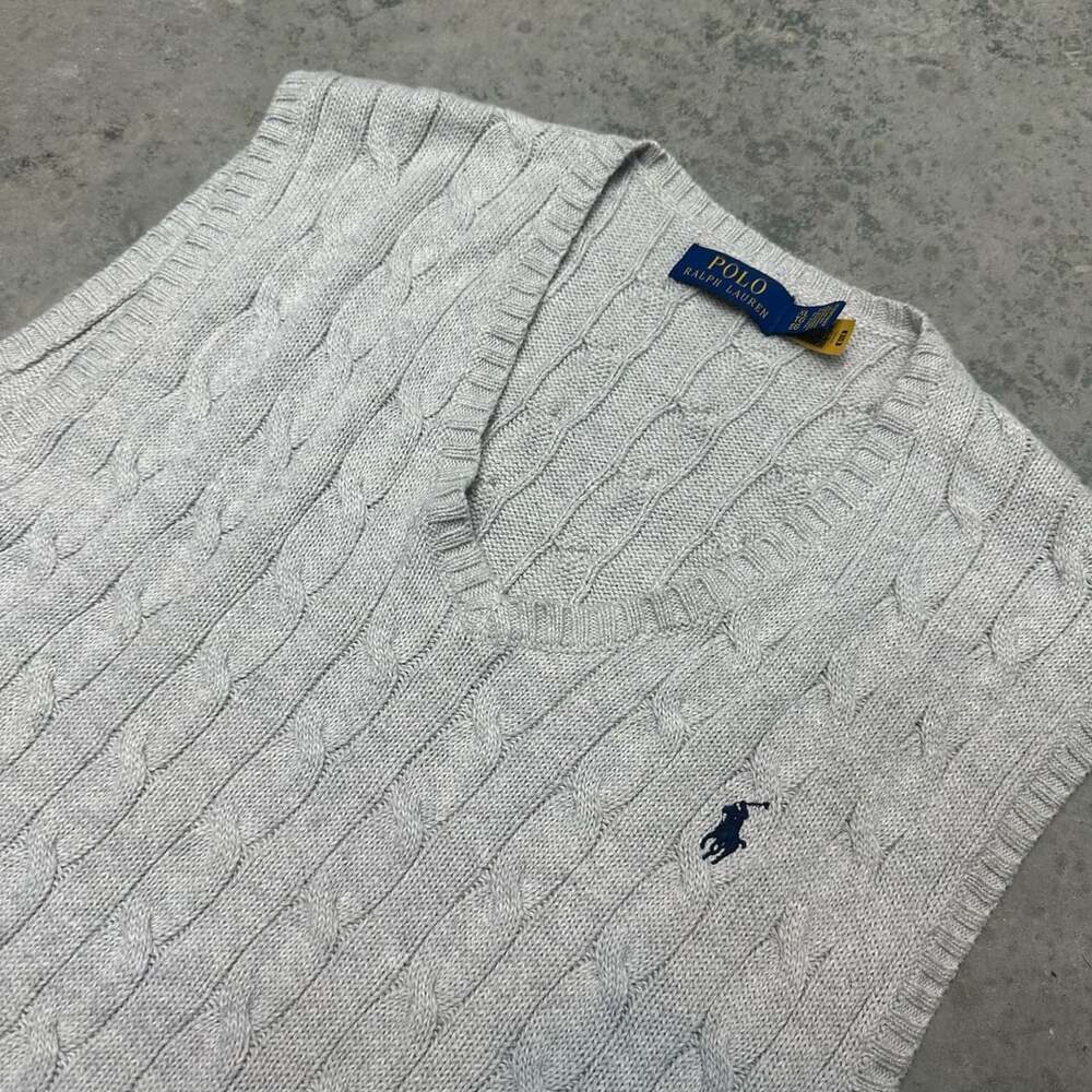 Polo Ralph Lauren Gray Cable Knit Sweater Vest - XL